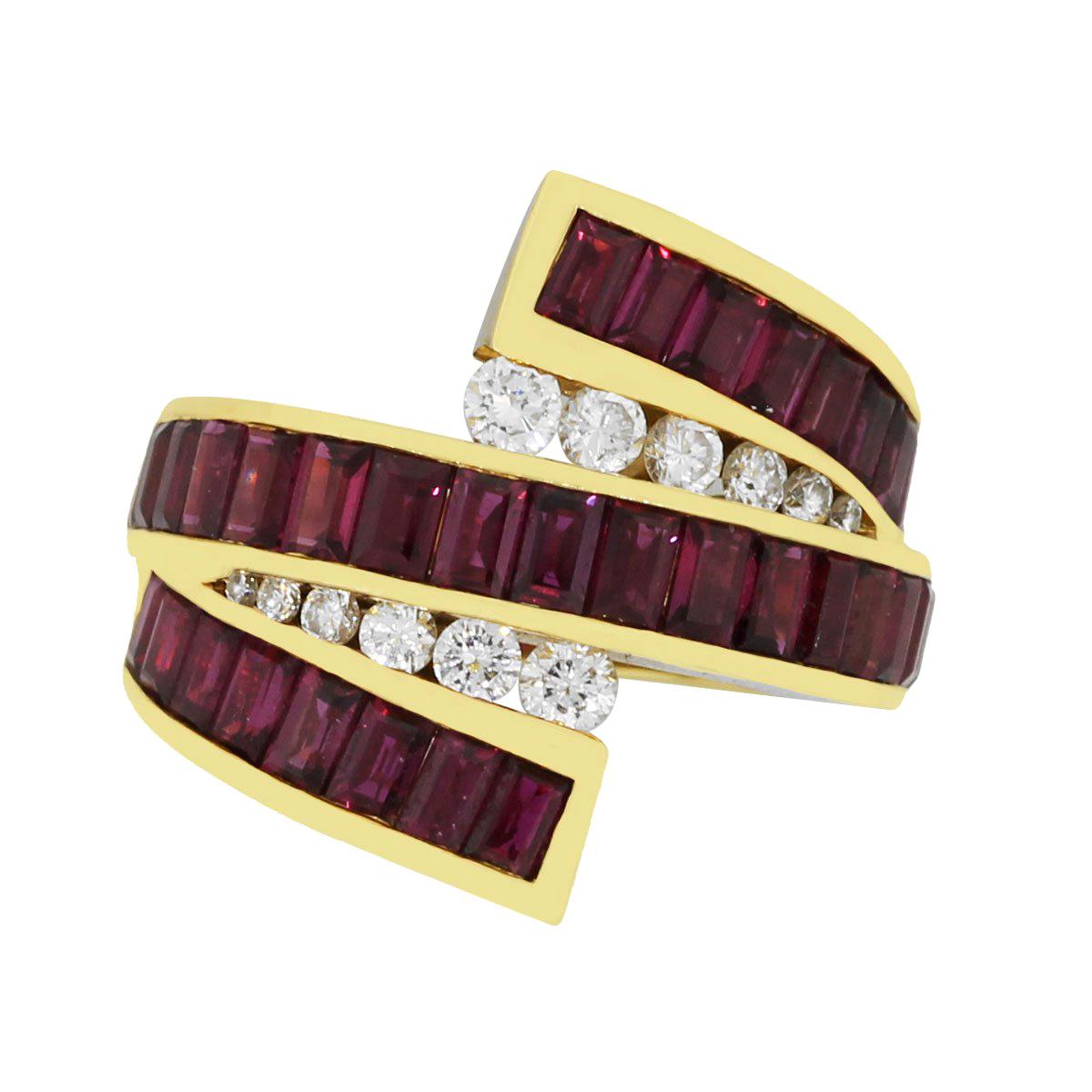 Charles Krypell Ruby and Diamond Ring