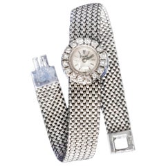 Piaget 1960s 18 Karat White Gold 2 Carat VS1 Diamond Mesh Bracelet Watch