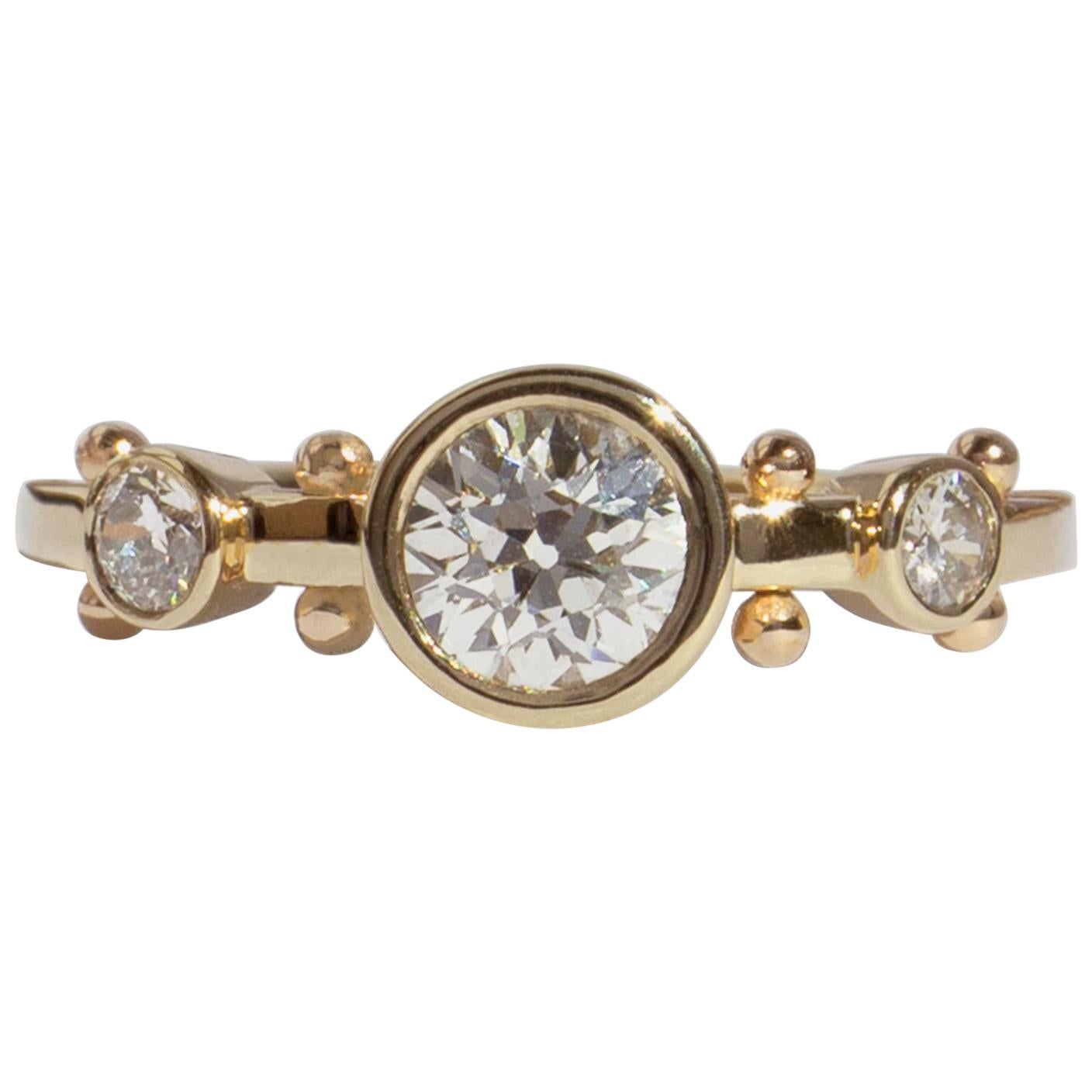 M. Hisae White Diamond Trinity Engagement Ring For Sale