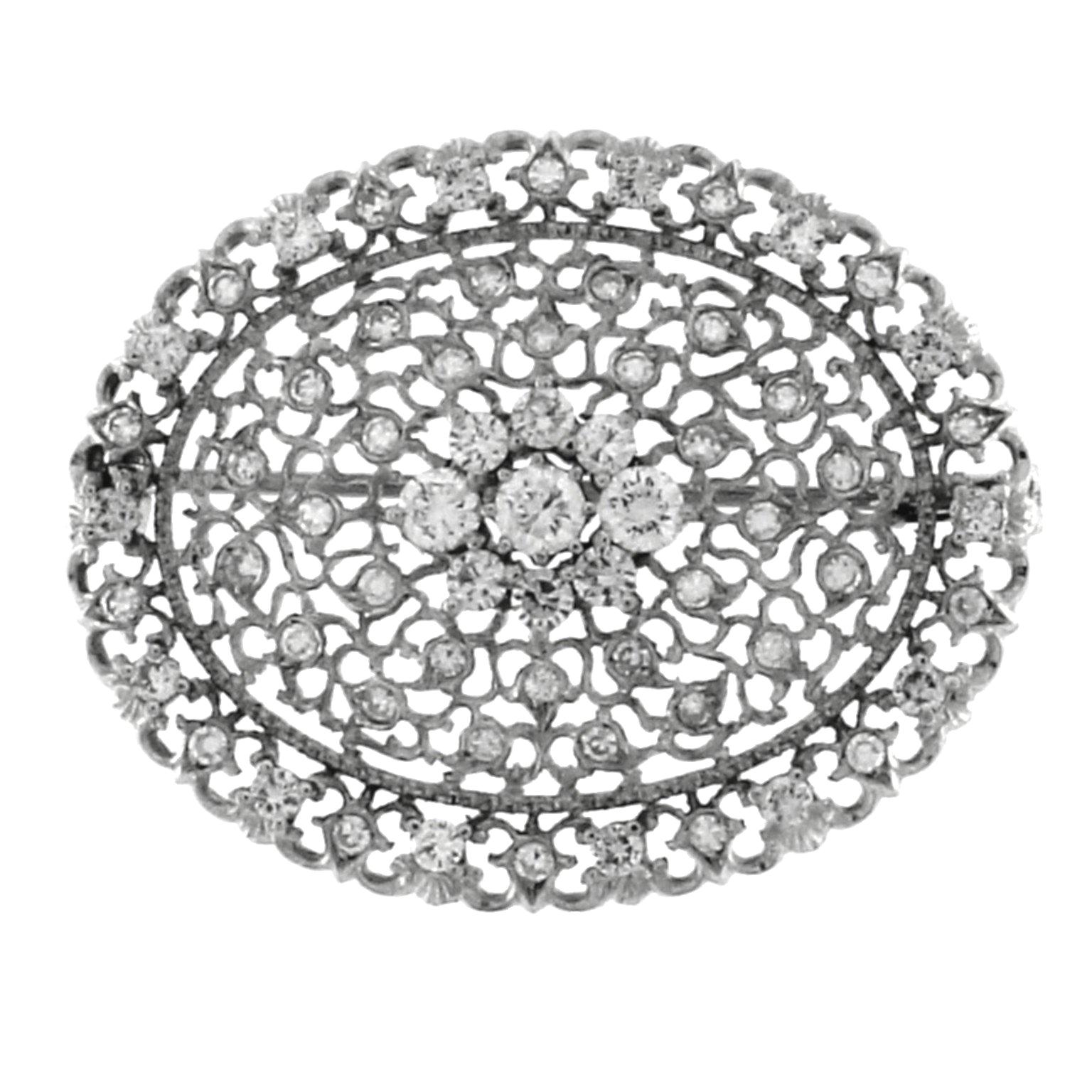 White Gold and Diamonds Brooch