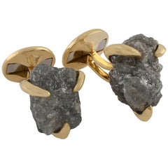 Tateossian Diamond Claw  18 Karat Yellow Gold Cufflinks