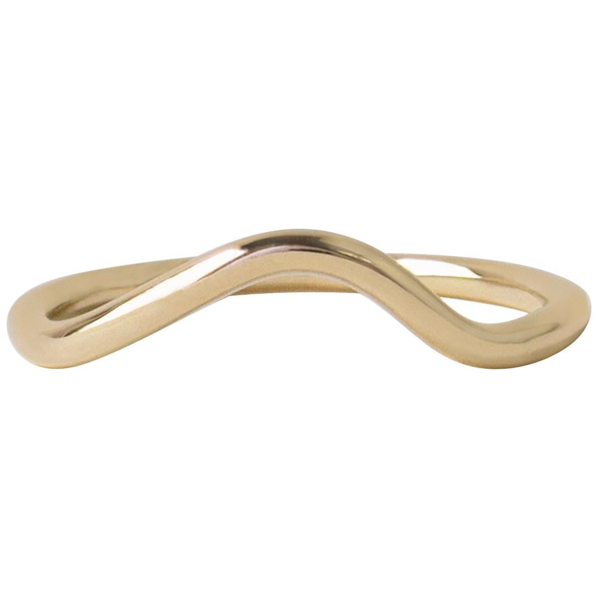 M. Hisae Wave Contour Nesting Gold Band For Sale