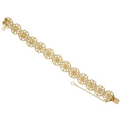 Bracciale d'oro traforato Gothic Revival di Wiese, 1885 circa