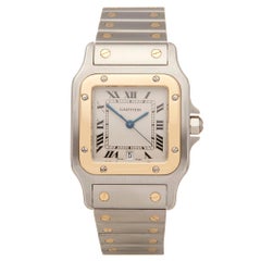 Cartier Santos Stainless Steel And 18k Yellow Gold 1566 Wristwatch