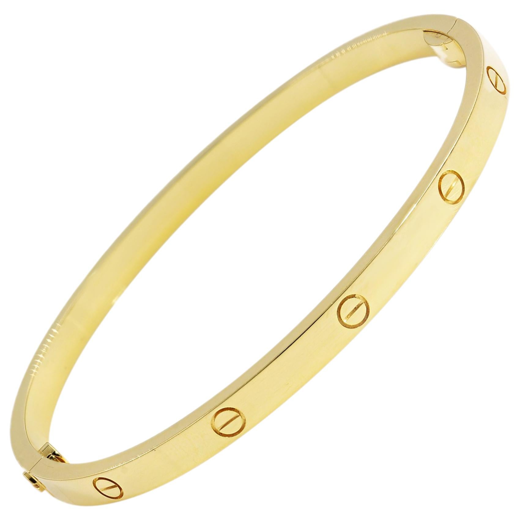 cartier love bracelet yellow gold size 18