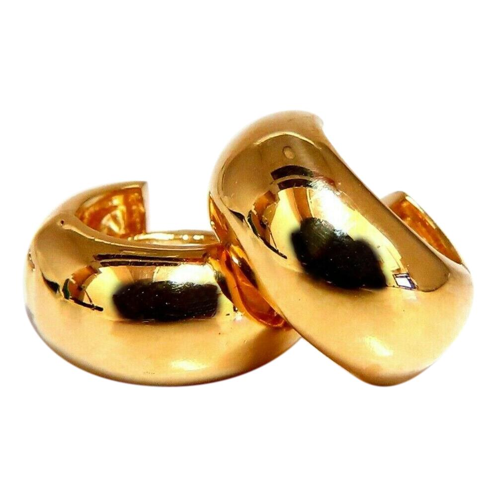 Gold Huggie Hoop Earrings 16 Karat