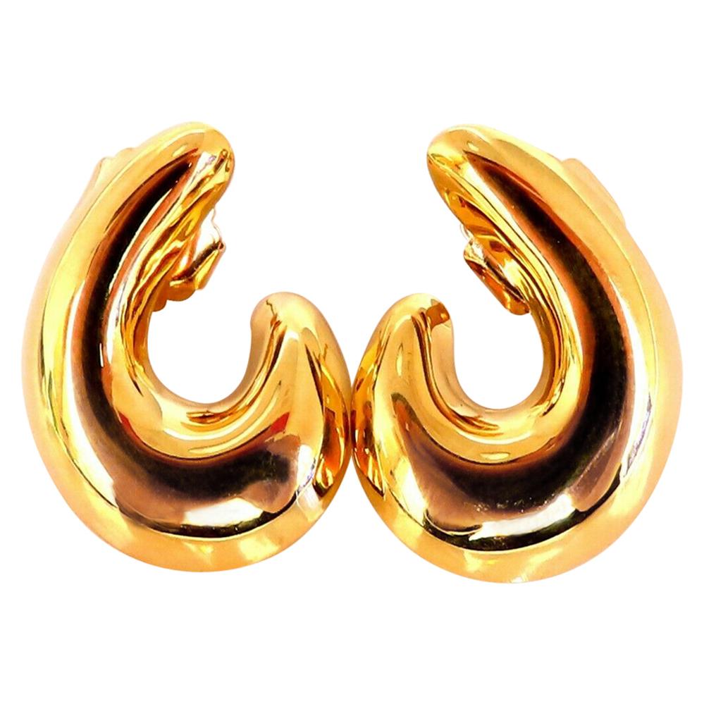 Semi Swirl Gold Domed Earrings 18 Karat