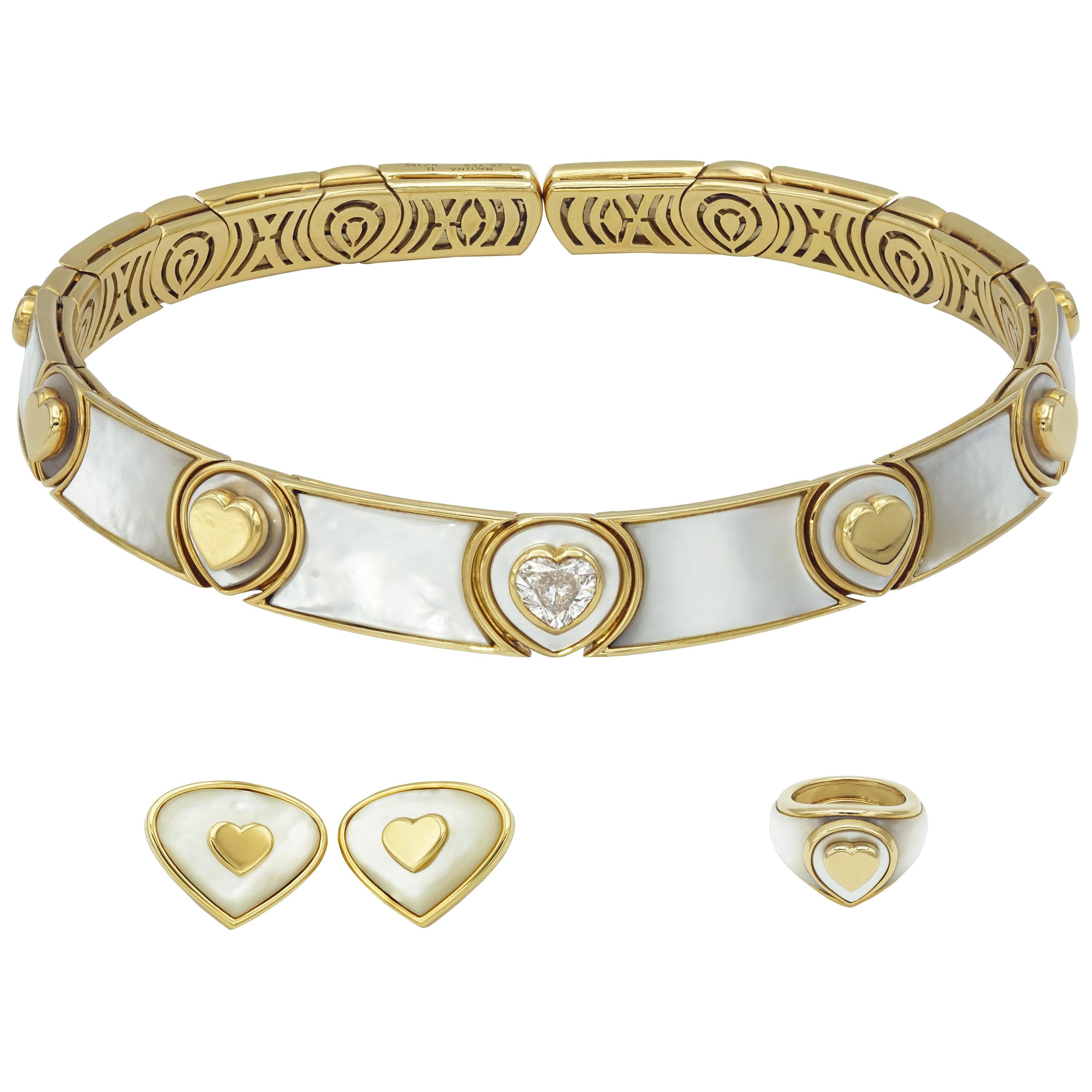 Marina.B Mother of Pearl and Yellow Gold Set