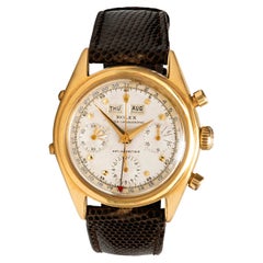 Rolex Yellow Gold Triple-Calendar Chronograph Dato-Compax Wristwatch Ref 6036