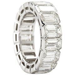 Platinum Emerald Cut Diamond Eternity Band 17 Diamonds 12.00 Carat GIA Certified