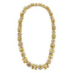 Van Cleef & Arpels Natural Yellow Ceylon Sapphire and Diamond Necklace