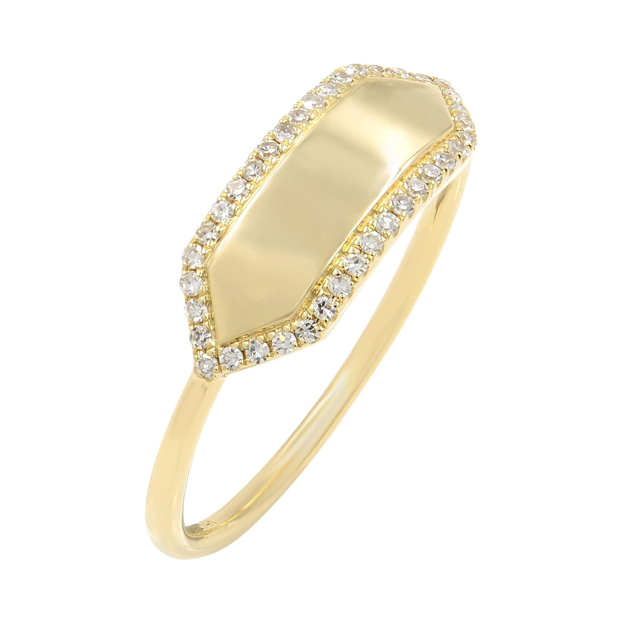 14 Karat Yellow Gold Engravable Ring 