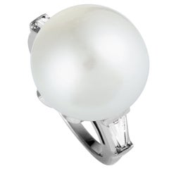Diamond and Pearl Platinum Ring