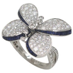 Graff Prince Butterfly with Sapphire and Write Round Diamonds Ring