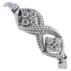 Vintage Jabel "Add-a-Section" .48 Carat Natural Diamond White Gold 18 Karat Bracelet