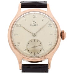 Vintage Omega 9 Karat Rose Gold Watch, 1948