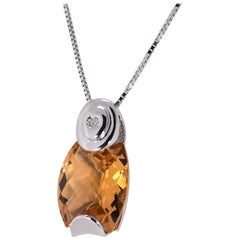 4.5 Carat Total Weight Madeira Citrine & Diamond White Gold 18K 3.90 grams