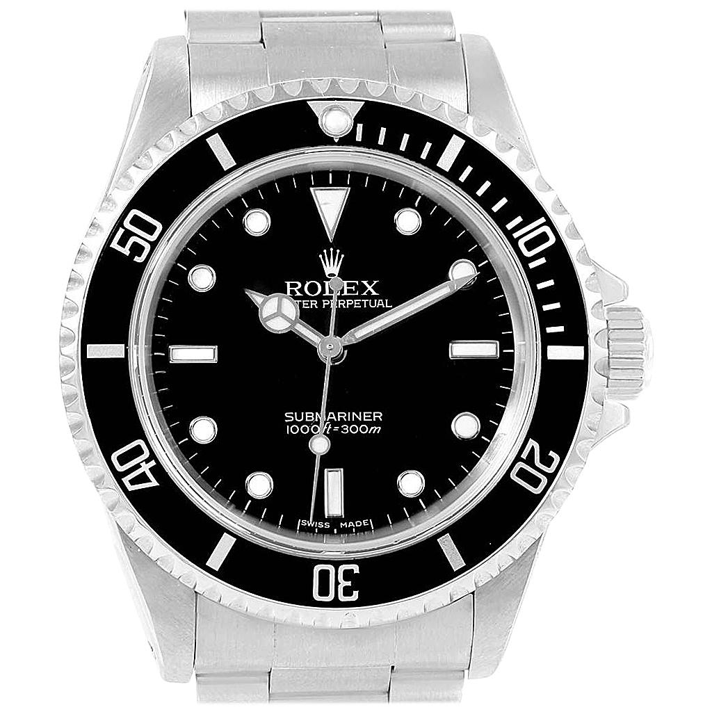 Rolex Submariner No-Date 2-Liner Men's Watch 14060 Box Papers For Sale