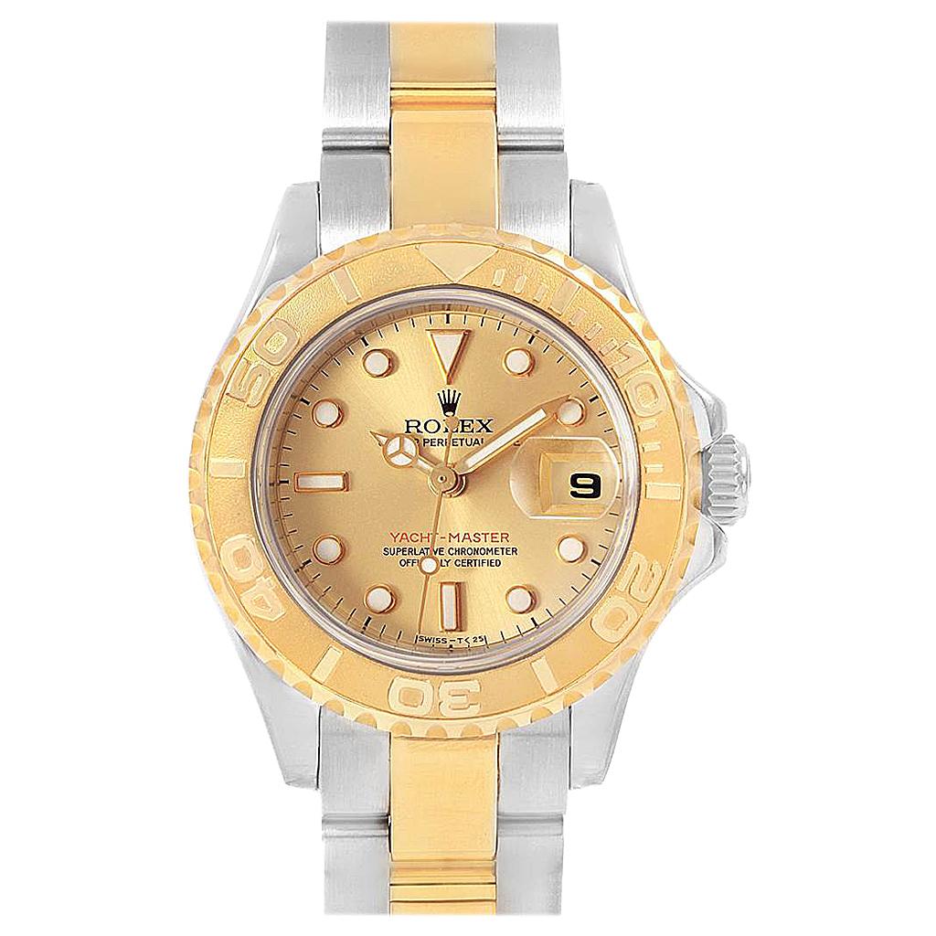 Rolex Yachtmaster Steel Yellow Gold Ladies Watch 69623 Box Papers For Sale