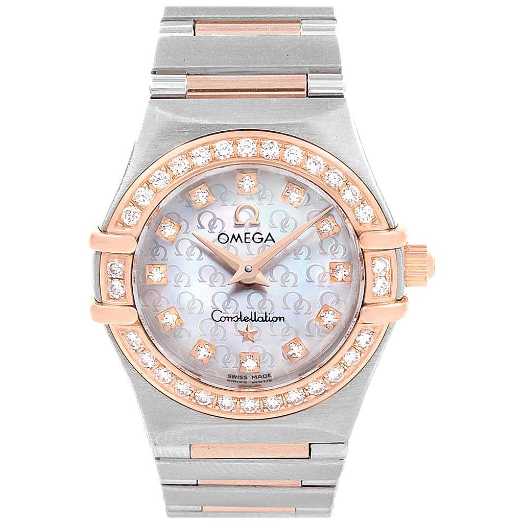 Omega Constellation 95 MOP Diamond Steel Rose Gold Ladies Watch 1360.75.00