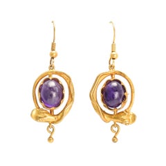 Mid-Victorian Amethyst Snake Earrings