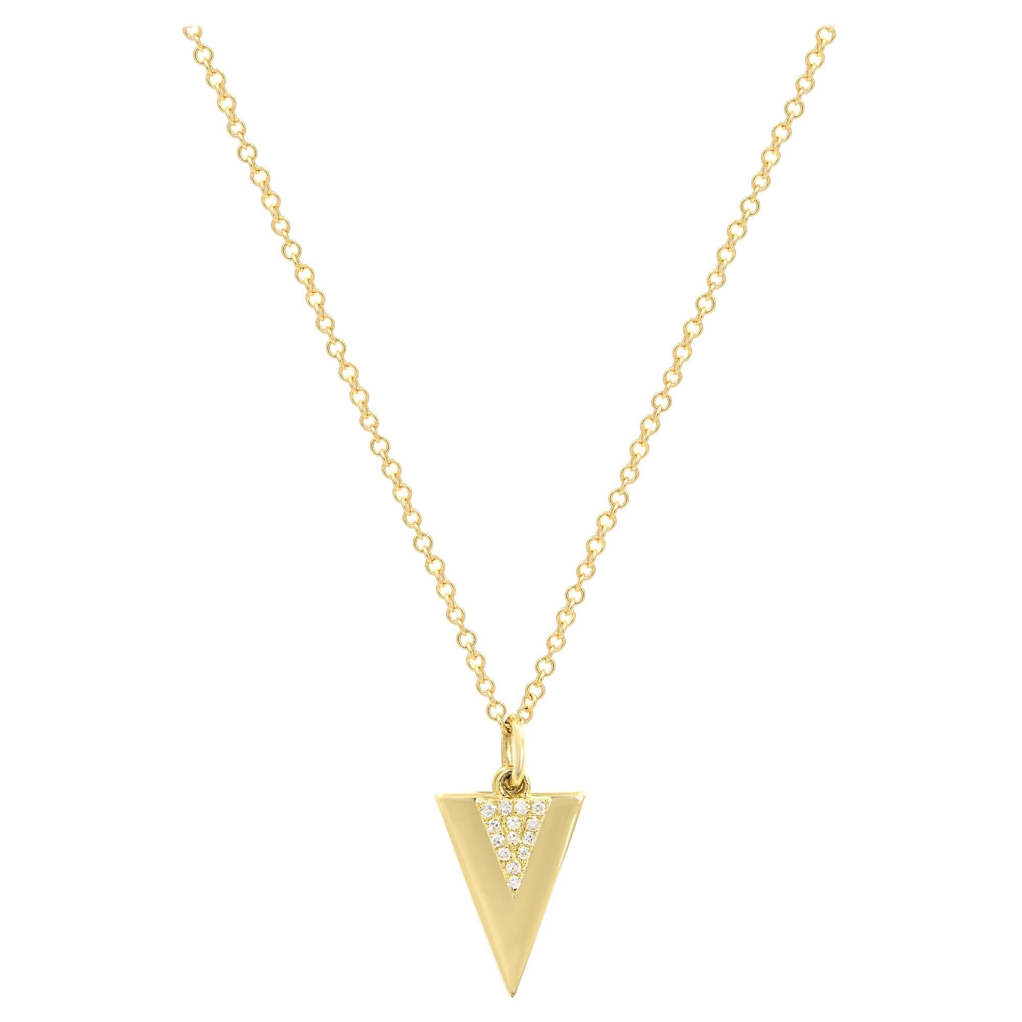 14 Karat Rose Gold 0.03 Carat Diamonds Wave Necklace For Sale at 1stDibs