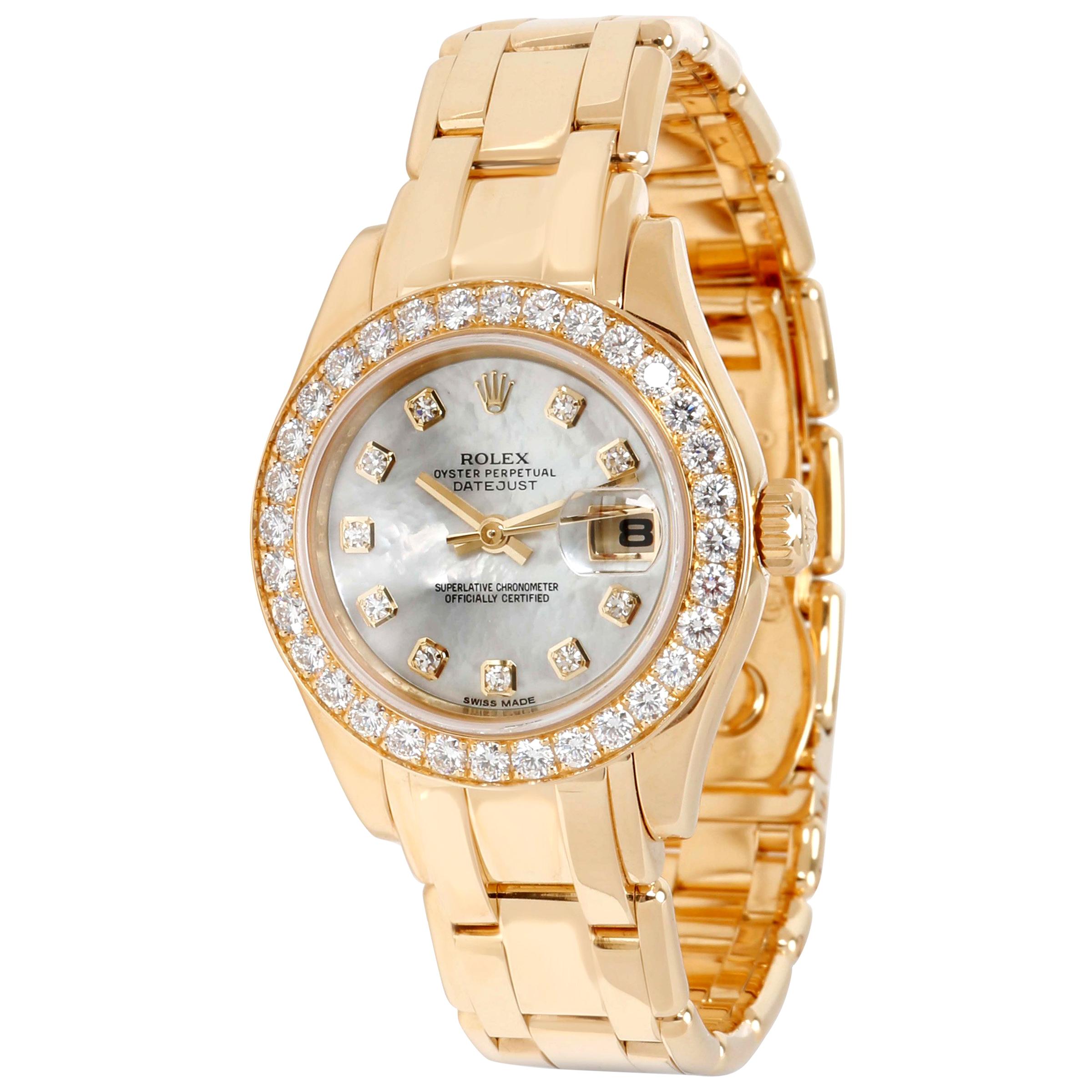 Rolex Pearlmaster 80298 Women's Diamond Watch in 18 Karat Yellow Gold