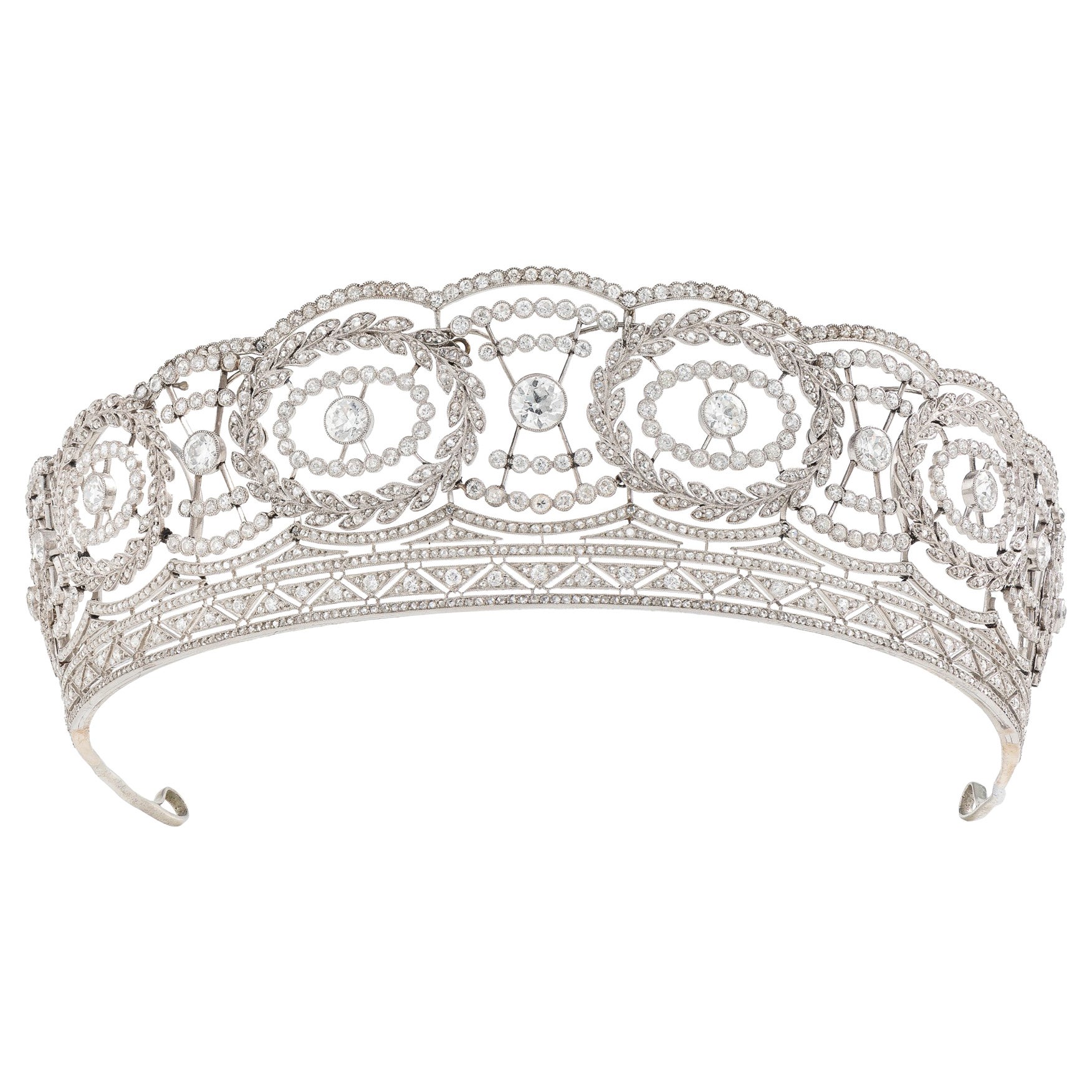 Diamond Platinum Tiara For Sale at 1stDibs