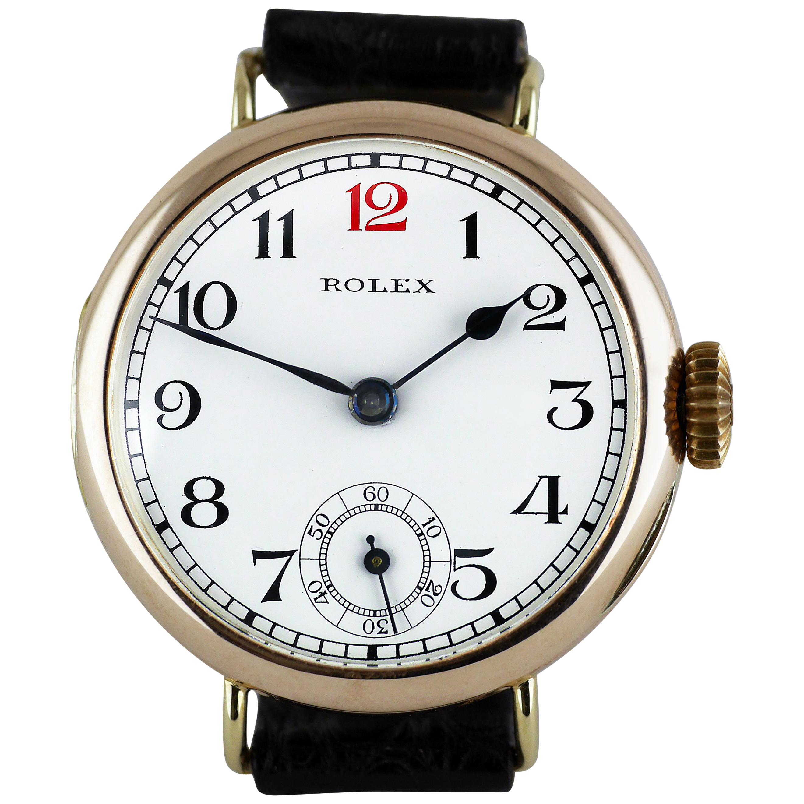 Rolex Rose Gold Officers Trench Watch, 1928