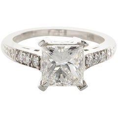 GIA Certified 2.00 Carat Princess Cut G VS2 Diamond 14 Karat White Gold Ring