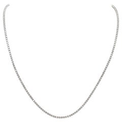 Diamond Tennis Necklace 14 Karat White Gold 9.47 Carat