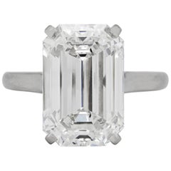 Retro 10.07 Carat E VS1 Emerald Cut Platinum Diamond Ring, by Cartier