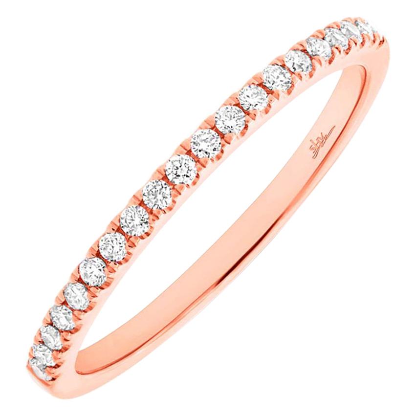 14 Karat Rose Gold Diamond 0.18 Carat Ladies Band Ring