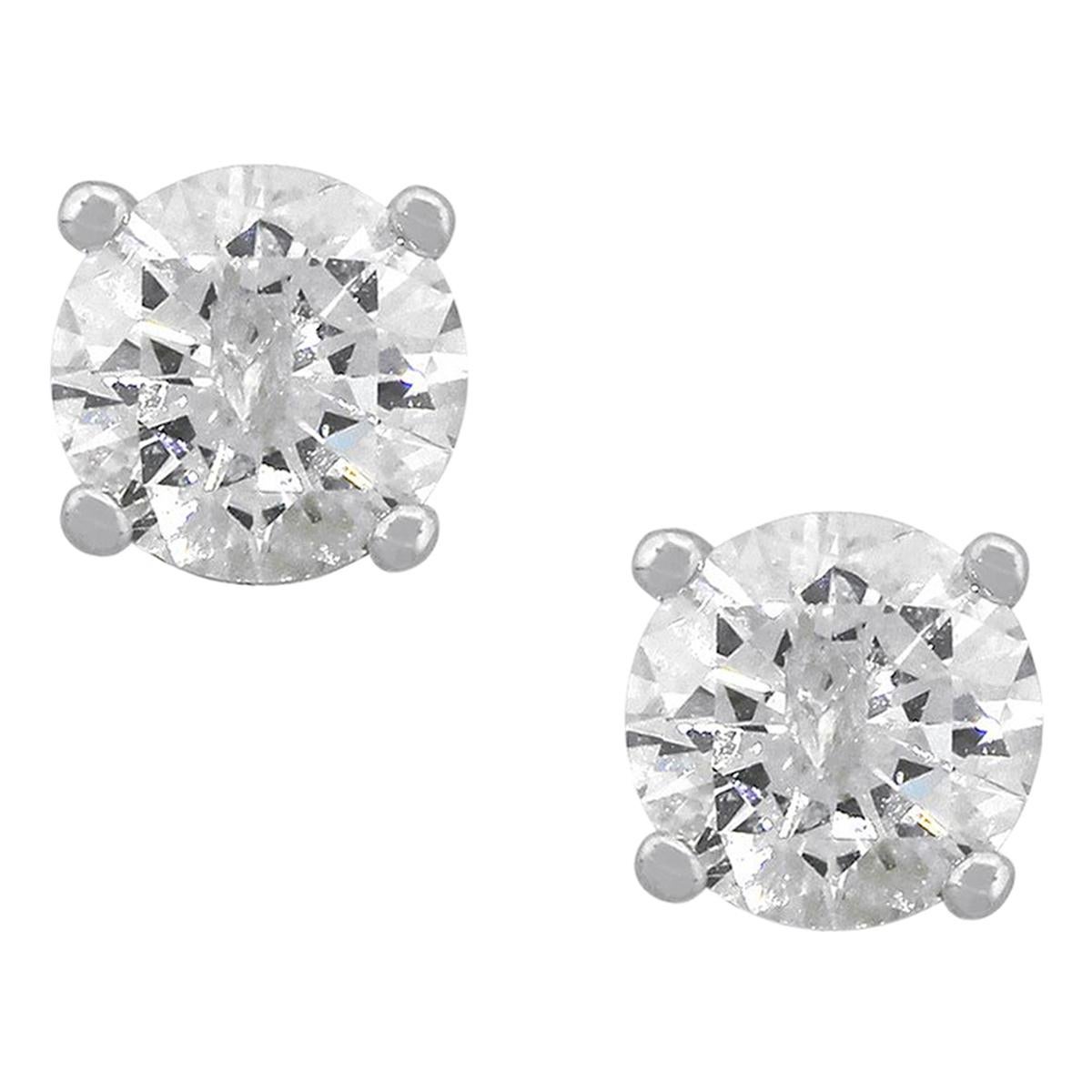 Round Brilliant Diamond Stud Earrings