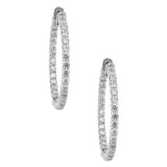 Round Diamond Inside Out Hoop Earrings