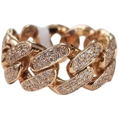 14 Karat Rose Gold Diamond Pave' Link Ring
