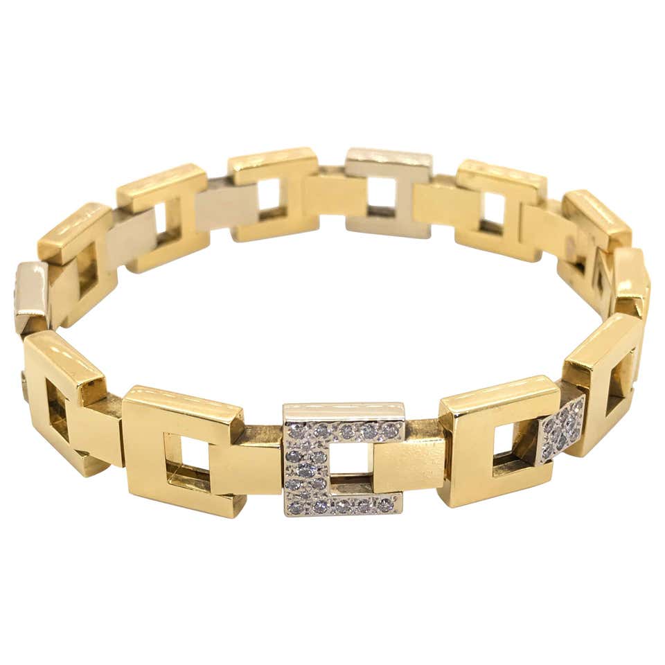 Diamond, Gold and Antique Link Bracelets - 2,958 For Sale at 1stdibs ...