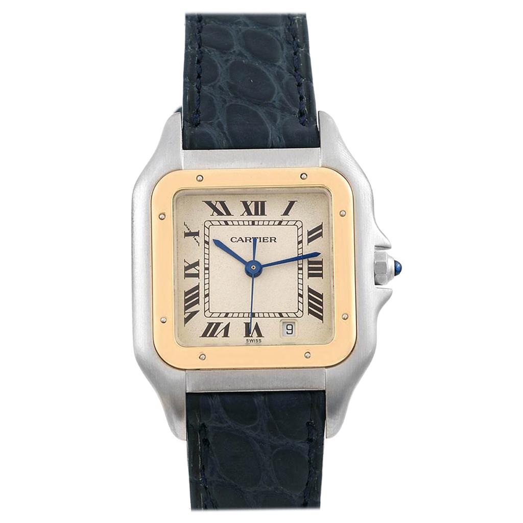 Cartier Panthere Large Steel Yellow Gold Unisex Watch W25028B6 For Sale
