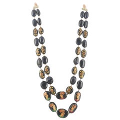 1553 Quilates de Birmania Natural, Mughal Pintado a Mano Collar de Cuentas de Zafiro Azul