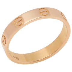 Cartier 18 Karat Rose Gold Mini Love Band Ring
