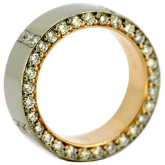Tiffany & Co. 18 Karat and 14 Karat Gold Ladies Ring Band with Diamonds