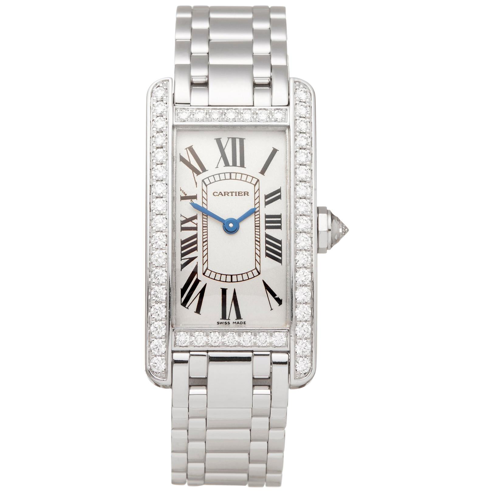 Cartier Tank Americaine 18k White Gold 2489 Wristwatch
