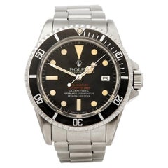 Retro Rolex Sea Dweller Double Red Stainless Steel 1665 Wristwatch