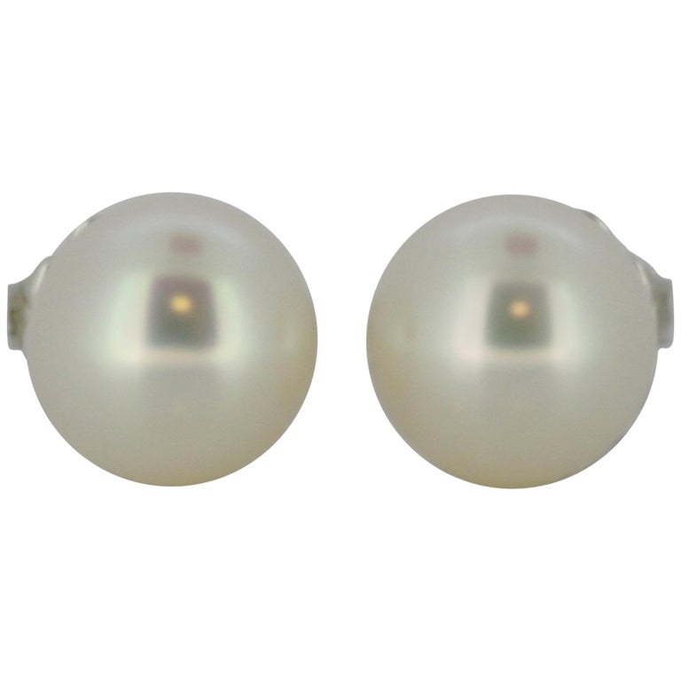 Tiffany and Co. Sterling Silver Freshwater Pearl Stud Earrings, London