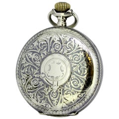 Omega, Gurzelen Silver Nielo Pocketwatch Russian Retailer, Switzerland, 1895