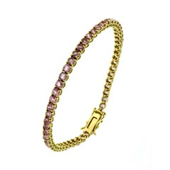Natural Pink Sapphire Tennis Bracelet