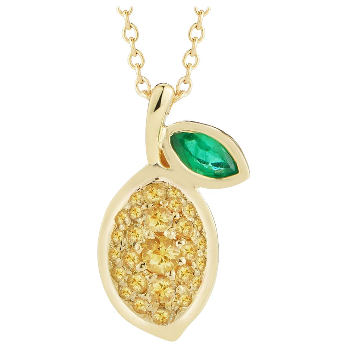 Yellow Sapphire and Emerald Lemon Necklace