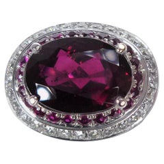 Friedrich Rhodolithe Garnet Diamond Ruby Dress Ring
