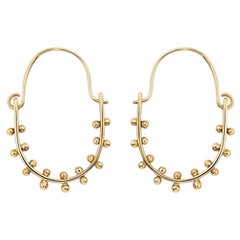 M. Hisae Drop Hoop Earrings with Hinge
