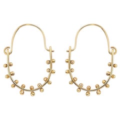 M. Hisae Drop Hoop Earrings with Hinge